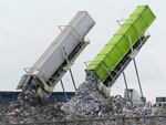 Garbage is unloaded into the Pine Tree Acres Landfill in Lenox Township, Mich., on July 28, 2022. State bans on commercial food waste have been largely ineffective, researchers found.