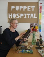 Portland puppet maker Georgina Hayns, pictured working at the "Puppet Hospital," led a team of artists who made the roughly 200 puppets featured in a new, stop-motion animation version of "Pinocchio" by Oscar-winning director Guillermo del Toro.