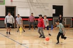 FILE: Students at Cesar Chavez School in Portland kick a soccer ball around during a free period on Aug. 29, 2023. It was the first day of school for these students.