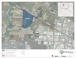 A map of the area Oregon Gov. Tina Kotek had proposed adding to the Hillsboro urban growth boundary, as part of an effort to recruit a semiconductor hub to the site.