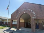 The entrance to Midland Elementary School, south of Tacoma, on Aug. 25, 2026.