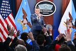 US Secretary of Defense Pete Hegseth takes questions during a news conference at the Pentagon in Washington, DC, on March 19, 2026.