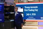 A trader moments before US President Donald Trump rings the opening bell of the New York Stock Exchange (NYSE) in New York on July 6, 2026 from the Oval Office in celebration of the First Day of trading of Trump Accounts