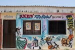 A mural for the 34th annual Donkey Festival held during Easter Week in San Antero.