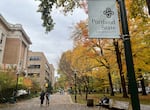 FILE - Students walk on the South Park Blocks at Portland State University on November 4, 2025. 