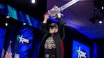 Elon Musk wielding a chainsaw at the Conservative Political Action Conference (CPAC) on Feb. 20, 2025 in Oxon Hill, Md.