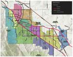 A map of Ashland's evacuation plan, which divides the city into 10 zones.