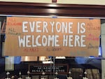 Portland's Cleveland High School hangs a message of welcoming, as students return from the Veterans Day break, Nov. 14, 2016.