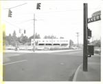 Image taken at 2:30 p.m. on Sept. 21, 1961 of 2115 SE Morrison St. The intersection is Southeast Morrison Street and Southeast 20th Avenue in Portland, Ore. The Morrison Building was built in 1952 and demolished in 2004 and was sited on land that had previously been part of Block 14 of Lone Fir Cemetery.
