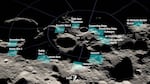 A rendering of 13 candidate landing regions for Artemis III. Each region is approximately 9.3 miles by 9.3 miles. A landing site is a location within those regions with an approximate 328-foot radius.