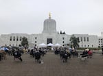 People gathered at the Oregon Capitol last November for a Veterans Day ceremony.