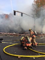 Firefighters respond to a gas explosion in Northwest Portland.