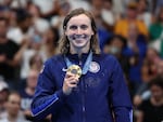 Katie Ledecky scored two of America's forty Olympic gold medals in the Paris Summer Games.  The U.S. tied with China for the most gold, but the U.S. dominated the overall count with 126 medals.