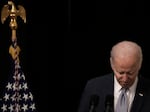 President Biden speaks before a screening of the movie "Til"l in the East Room of the White House on Feb. 16.
