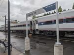 File photo of an Amtrak Cascades train in Eugene, Ore. A potential strike by freight railroad employees threatens to halt all passenger train service in Oregon and Washington.