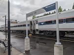 File photo of an Amtrak Cascades train in Eugene, Ore. A potential strike by freight railroad employees threatens to halt all passenger train service in Oregon and Washington.