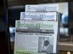 Previous issues of the Prison Mirror, which has been publishing since 1887, sit on display in the Minnesota Correctional Facility - Stillwater.