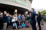 The 2014 ribbon-cutting for Oregon Shakespeare Festival's re-naming of the Allen Elizabethan Theatre in Ashland.