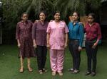 From left : Neetu Garg, Neha Suri, Meenakshi Gupta, Neha Singh and Nisha Wishkam. The group of five women work as Medical Tactile Examiners (MTE) at the National Association of the Blind India Centre for Blind Women and Disability Studies in Delhi.