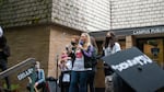 The family of Jason Washington, a man killed by PSU police in 2018, speak at a rally June 12, 2020, demanding the university disarm police.