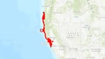 This map from the U.S. Tsunami Warning Centers shows the tsunami warning area following a 7.3 magnitude quake off the California coast