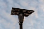 A Flock license plate reader is seen along a public road, Thursday, Oct. 16, 2025, in Houston.