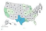 A map highlighting the states where cases of listeria infection have been reported. 