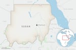 This is a locator map for Sudan with its capital, Khartoum.