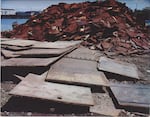 The Zidell scrapyard was covered in mounds of rusty metal, much of which came from dismantled World War II ships.