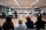 In this file photo, people wait to vote on the first day of early voting on May 26, 2026 in Columbia, South Carolina.