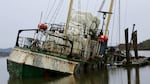 A former Antarctic research vessel, Hero, sank in the Palix River near Willapa Bay. The ship has been moored up at the dock for the past 10 years and has been deteriorating over time.