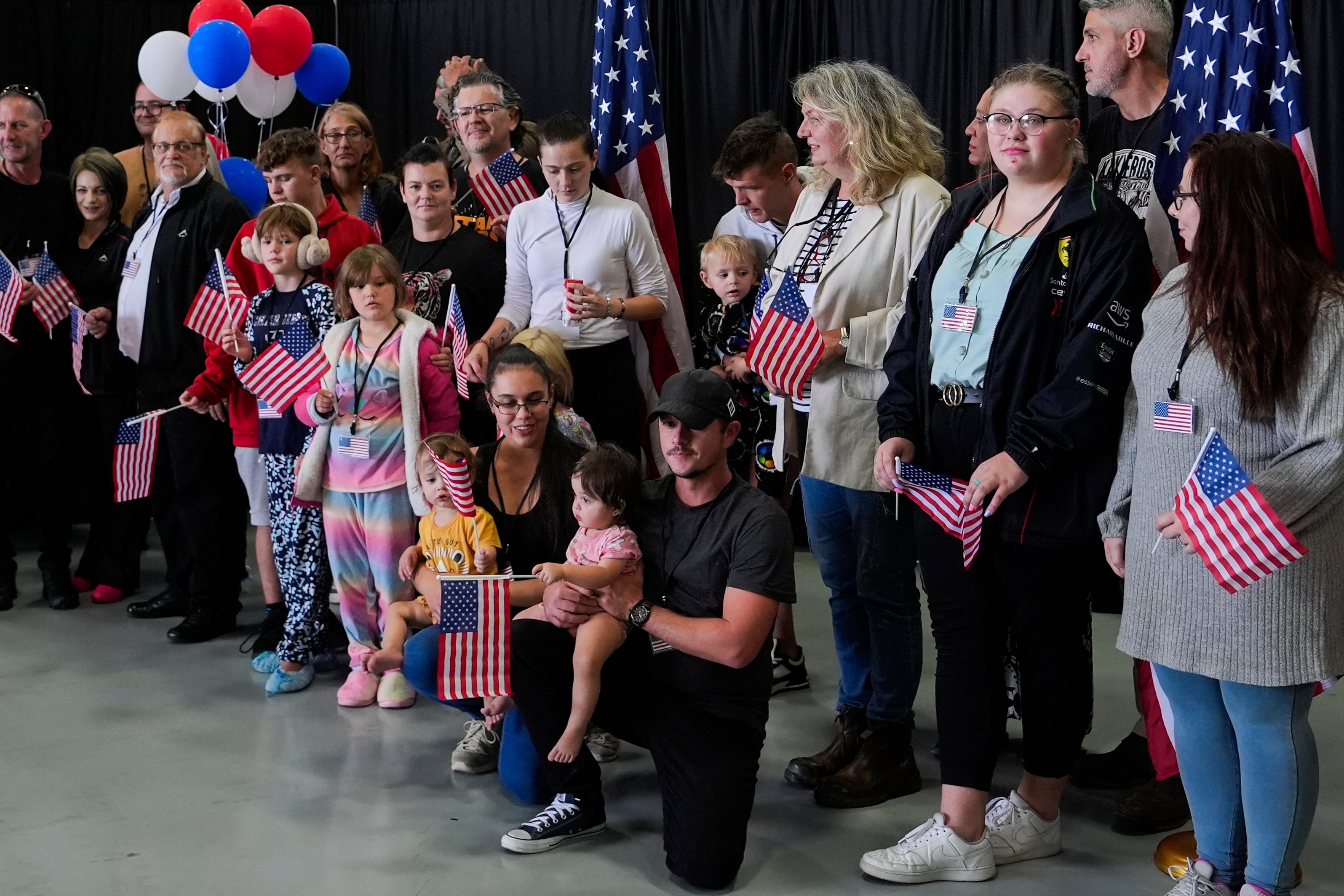 Afrikaners from South Africa arrive at Virginia's Dulles International Airport to be taken in as refugees in the United States, May 12.