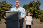 Dan Clay, president of UFCW Local 555, prepares to submit boxes of signatures to state elections officials on July 5, 2024.  Measure 119, the United for Cannabis Workers Act, will be on Oregon ballots this November.