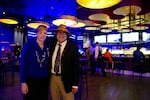 Ilani Casino Resort President and General Manager Kara Fox-LaRose with Cowlitz Tribe chairman Bill Iyall on opening day of the new casino.