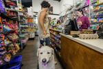 College student Jimena Sanchez (right), who studies children's development, works as a part-time cashier earning minimum wage at a family store in Los Angeles on Oct. 11.