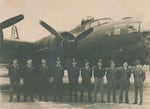 Joe Ahearn, Sr. stands third from left in front of “Ready Teddy,” a B-17 that was built in Seattle. Of the 210 men in the 92nd Bombardment group, only 15 survived.