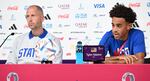 U.S. coach Gregg Berhalter and team captain Tyler Adams give a press conference at the Qatar National Convention Center in Doha on Monday ahead of the match between the U.S. and Iran.