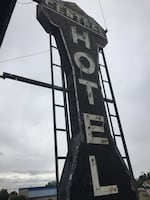 The sign of the Central Hotel, built in 1929, is pictured in this undated photo.