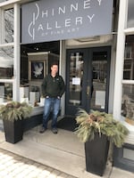 Malcolm Phinney at the Phinney Gallery, in Joseph, Oregon. Like all Oregon galleries, Phinney is now open by appointment only.