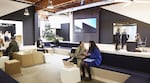 Headquarters for Swift Agency, designed by Beebe Skidmore Architects, uses dramatic diagonal sightlines and a clustered floorplan to create a workplace that transforms interaction.