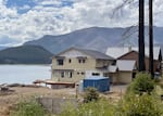 Homes under construction along Detroit Lake. The Beachie Creek fire destroyed many older homes and buildings throughout the Santiam Canyon.