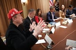Musk speaks during a cabinet meeting at the White House on March 24, 2025.