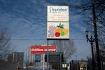 The Sheridan Fruit sign on Feb. 12, 2026.