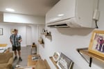 FILE - The basement of a home in Portland, Ore., is equipped with ductless mini-splits, Dec. 1, 2022. A state program that reopens Tuesday will offer rebates to landlords who install mini-splits or traditional heat pumps in rented houses, apartments, rooms, manufactured homes and recreational vehicles.