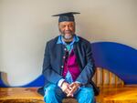 Otis Taylor at his belated graduation in May, 2023.