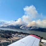 Wildfire and smoke from the Tunnel 5 Fire are visible in this undated photo shared by Washington State Department of Natural Resources on July 2, 2023.