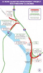 A supplied graphic shows the I-5 Southbound closure that will begin on Sept. 11, 2026, lasting a minimum of five weeks.