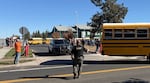 Emergency responders on the scene at Silver Rail Elementary School, in Bend, Ore., following reports of an active shooter, Oct. 15, 2026.