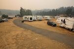 An emergency shelter in Stevenson, Washington, for evacuees of Columbia River Gorge fires.