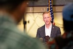 Portland Mayor Ted Wheeler speaks at City Hall in Portland, Oregon, Aug. 30, 2020. 